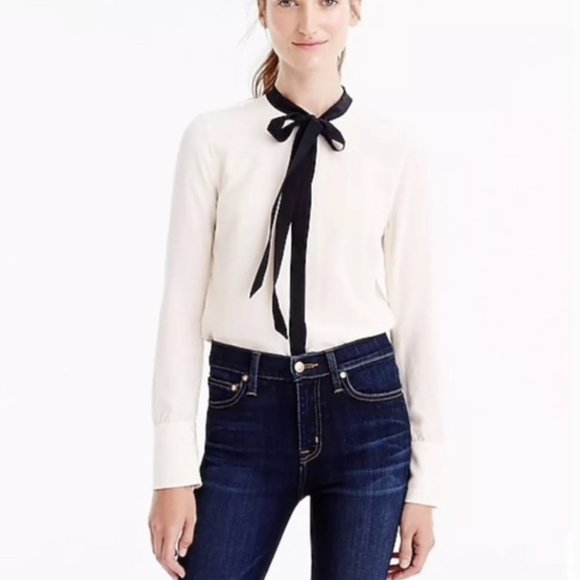 J. Crew Tops - J Crew Tie Front Silk Top F5332